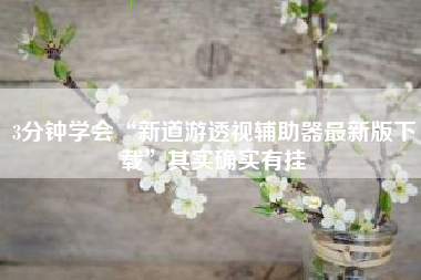 3分钟学会“新道游透视辅助器最新版下载”其实确实有挂