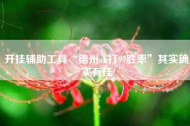 开挂辅助工具“德州ak打99胜率”其实确实有挂