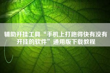 辅助开挂工具“手机上打跑得快有没有开挂的软件	”通用版下载教程