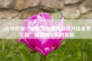 3分钟教程“微信微乐捉鸡麻将开挂免费下载”辅助器 - 实时智能