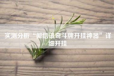 实测分析“微信讯奇斗牌开挂神器”详细开挂