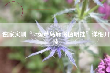 独家实测“52葫芦岛麻将透明挂	”详细开挂