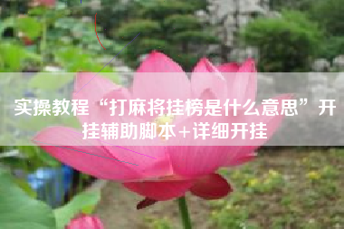 实操教程“打麻将挂榜是什么意思”开挂辅助脚本+详细开挂