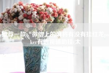 推荐一款“微信上的麻将有没有挂红龙poker有透视辅助挂(太