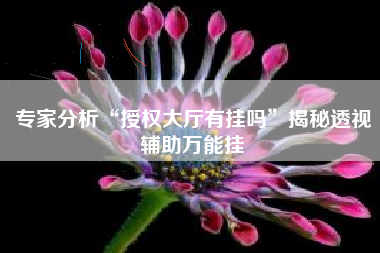 专家分析“授权大厅有挂吗”揭秘透视辅助万能挂