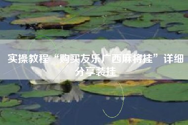 实操教程“购买友乐广西麻将挂”详细分享装挂