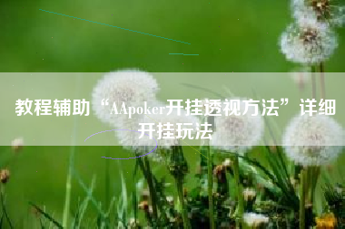 教程辅助“AApoker开挂透视方法”详细开挂玩法