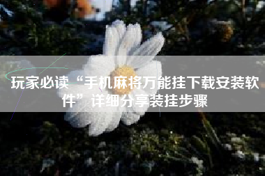 玩家必读“手机麻将万能挂下载安装软件	”详细分享装挂步骤