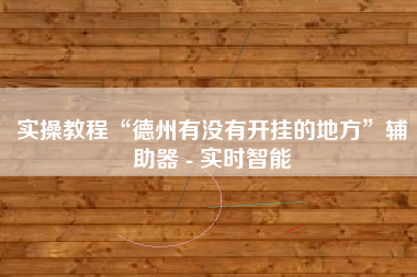 实操教程“德州有没有开挂的地方”辅助器 - 实时智能