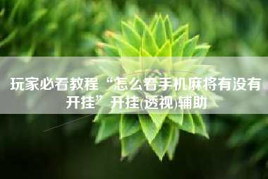 玩家必看教程“怎么看手机麻将有没有开挂”开挂(透视)辅助