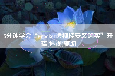 3分钟学会“wepoker透视挂安装购买”开挂(透视)辅助