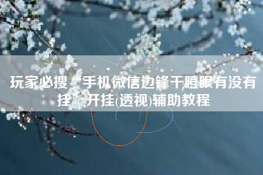 玩家必搜“手机微信边锋干瞪眼有没有挂	”开挂(透视)辅助教程