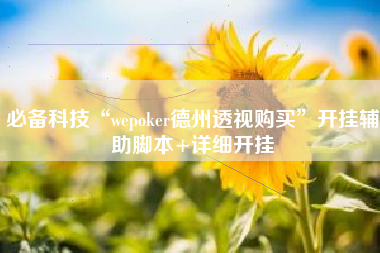 必备科技“wepoker德州透视购买	”开挂辅助脚本+详细开挂