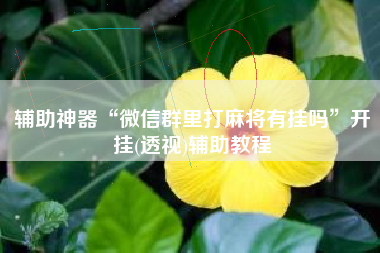 辅助神器“微信群里打麻将有挂吗”开挂(透视)辅助教程