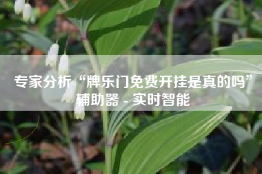 专家分析“牌乐门免费开挂是真的吗”辅助器 - 实时智能