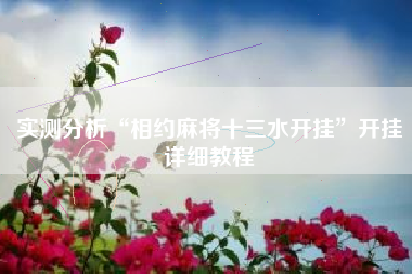 实测分析“相约麻将十三水开挂”开挂详细教程