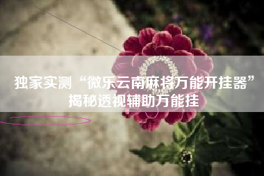 独家实测“微乐云南麻将万能开挂器	”揭秘透视辅助万能挂