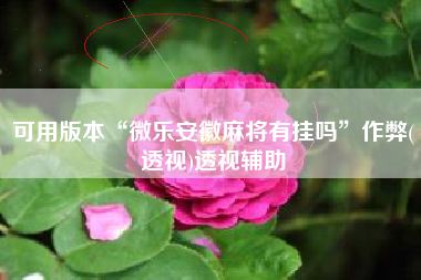 可用版本“微乐安徽麻将有挂吗”作弊(透视)透视辅助