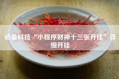 必备科技“小程序财神十三张开挂”详细开挂