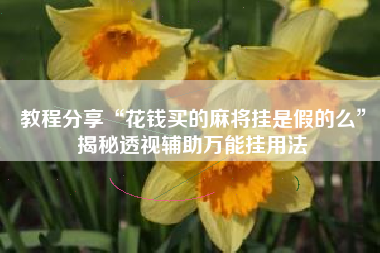 教程分享“花钱买的麻将挂是假的么”揭秘透视辅助万能挂用法
