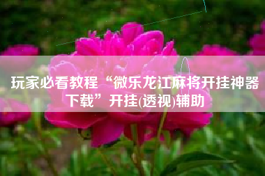 玩家必看教程“微乐龙江麻将开挂神器下载”开挂(透视)辅助