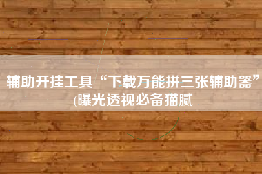 辅助开挂工具“下载万能拼三张辅助器	”(曝光透视必备猫腻