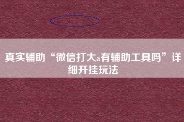 真实辅助“微信打大a有辅助工具吗”详细开挂玩法