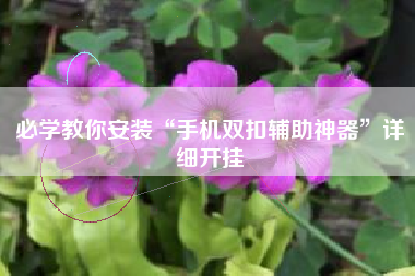 必学教你安装“手机双扣辅助神器”详细开挂
