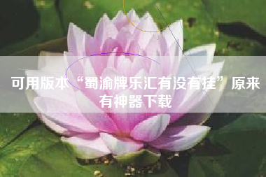 可用版本“蜀渝牌乐汇有没有挂	”原来有神器下载