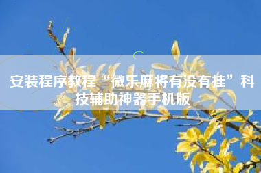 安装程序教程“微乐麻将有没有挂”科技辅助神器手机版