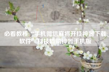 必看教程“手机微信麻将开挂神器下载软件”科技辅助神器手机版