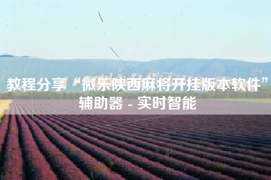 教程分享“微乐陕西麻将开挂版本软件”辅助器 - 实时智能
