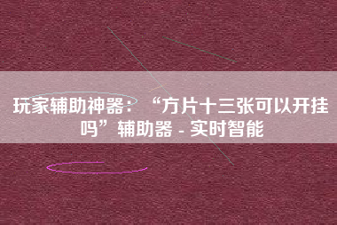 玩家辅助神器：“方片十三张可以开挂吗”辅助器 - 实时智能