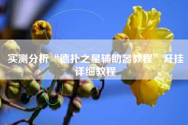 实测分析“德扑之星辅助器教程	”开挂详细教程