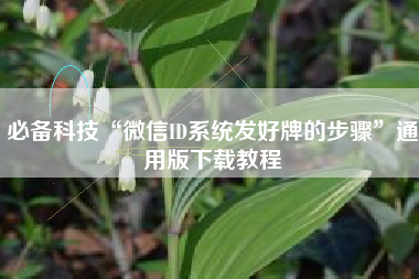 必备科技“微信ID系统发好牌的步骤”通用版下载教程