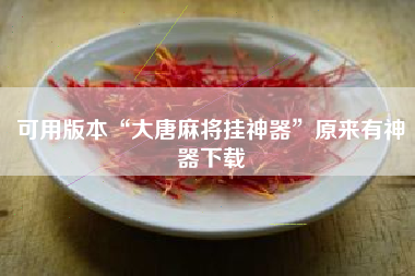 可用版本“大唐麻将挂神器	”原来有神器下载