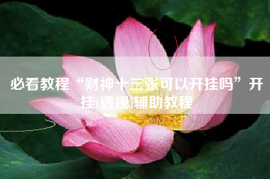必看教程“财神十三张可以开挂吗”开挂(透视)辅助教程