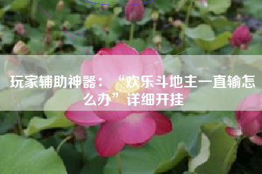 玩家辅助神器：“欢乐斗地主一直输怎么办”详细开挂