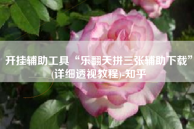 开挂辅助工具“乐翻天拼三张辅助下载”(详细透视教程)-知乎