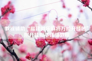 教程辅助“福建微乐麻将万能开挂器	”附开挂脚本详细教程