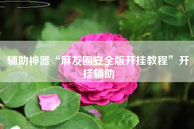 辅助神器“麻友圈安全版开挂教程”开挂辅助