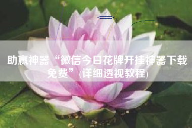 助赢神器“微信今日花牌开挂神器下载免费	”(详细透视教程)