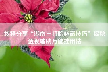 教程分享“湖南三打哈必赢技巧”揭秘透视辅助万能挂用法