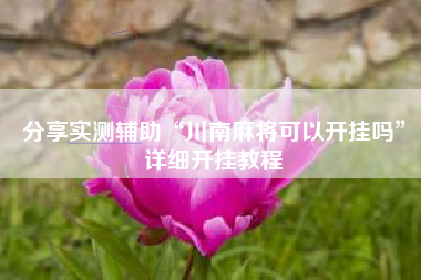 分享实测辅助“川南麻将可以开挂吗	”详细开挂教程