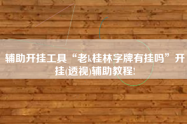 辅助开挂工具“老k桂林字牌有挂吗”开挂(透视)辅助教程!