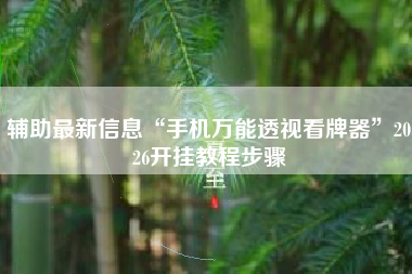 辅助最新信息“手机万能透视看牌器”2026开挂教程步骤