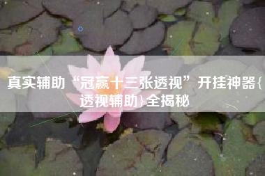 真实辅助“冠赢十三张透视”开挂神器{透视辅助}全揭秘