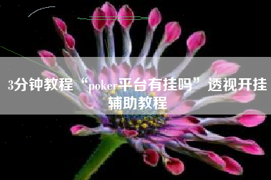 3分钟教程“poker平台有挂吗	”透视开挂辅助教程