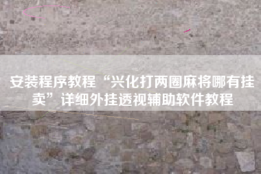 安装程序教程“兴化打两圈麻将哪有挂卖”详细外挂透视辅助软件教程