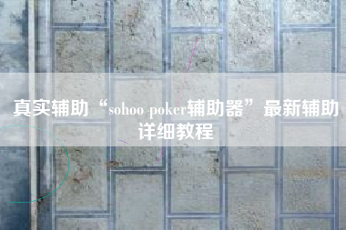 真实辅助“sohoo poker辅助器	”最新辅助详细教程